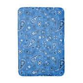 Retro Blue Paisley Bandana Muster Badematte (Vorderseite Vertikal)