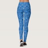 Retro Blue Paisley Bandana Muster Leggings (Rückseite)