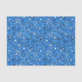 Retro Blue Paisley Bandana Muster Seidenpapier (Vorderseite)