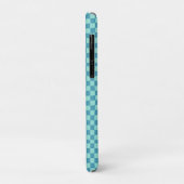 Retro Blue Pastell Warped Karos Checkerboard Case-Mate iPhone Hülle (Hinten/Links)