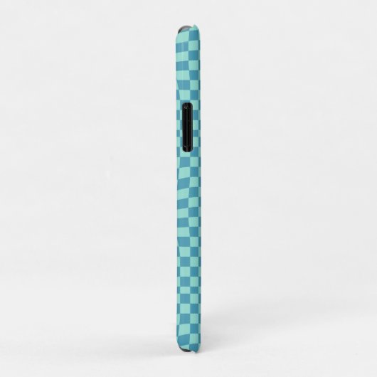 Retro Blue Pastell Warped Karos Checkerboard Case-Mate iPhone Hülle (Hinten/Rechts)