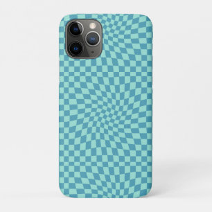 Retro Blue Pastell Warped Karos Checkerboard Case-Mate iPhone Hülle