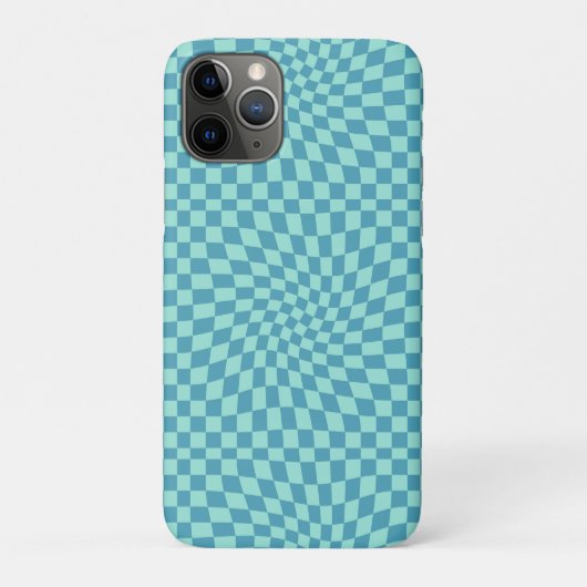 Retro Blue Pastell Warped Karos Checkerboard Case-Mate iPhone Hülle (Rückseite)