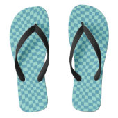Retro Blue Pastell Warped Karos überprüft Badesandalen (Fußbett)