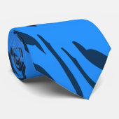 Retro Blue Pattern Zebra Abstrakt Art Krawatte (Gerollt)