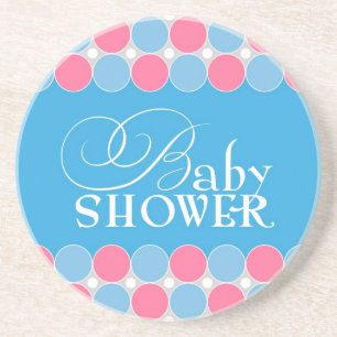 Retro Blue Pink Baby Dusche Untersetzer