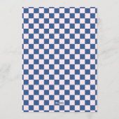 Retro Blue & Pink Checkered Santa Claus Christmas Einladung (Rückseite)