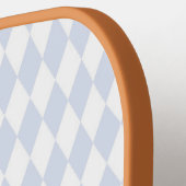 Retro Blue Pink Diamond Shape Muster Pickleball Schläger (Linke Seite)