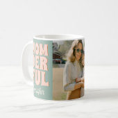 Retro Blue Pink Funny Mothers Day Foto Kaffeetasse (Vorderseite Links)