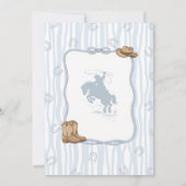 Retro Blue Plaid Cowboy First Rodeo 1st Birthday Einladung (Rückseite)