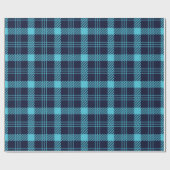Retro Blue Plaid Whimsical Christmas Geschenkpapier (Flach)