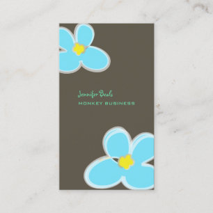 RETRO BLUE PLUMERIAS/DICHTEN HINTERGRUNDFARBE VISITENKARTE