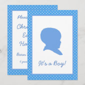 Retro Blue Polka Dot Baby Ankündigung (Vorne/Hinten)