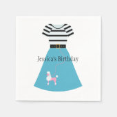 Retro Blue Poodle Skirt Serviette (Vorderseite)