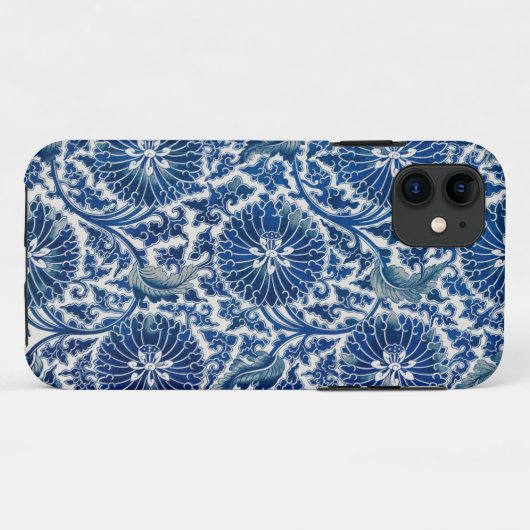 Retro Blue Poppy Ming Dynastie China Case-Mate iPhone Hülle (Rückseite (Horizontal))