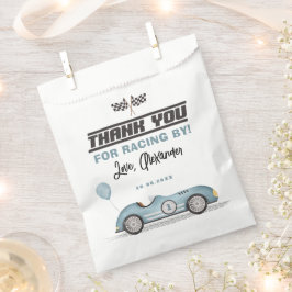 Retro Blue Race Car Fast 1 1. Geburtstag Geschenktütchen