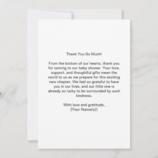 Retro Blue Red Border Brunch & Bubbly Babydusche Dankeskarte (Rückseite)