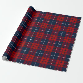 Retro Blue Red Christmas New Year Tartan Kariert Geschenkpapier
