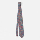 Retro Blue Red Paisley Pattern Krawatte (Rückseite)