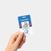 Retro Blue Red Shade Columns Foto Staff Nurse ID Ausweis (Handheld)