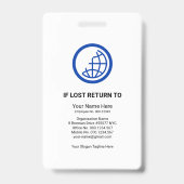 Retro Blue Red Shade Columns Foto Staff Nurse ID Ausweis (Rückseite)