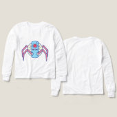 Retro Blue Robot Spider Walker Illustration (Design Vorderseite & Rückseite)