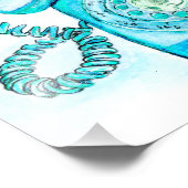 Retro Blue Rotary Telefonie Art Print Vintag Fotodruck (Ecke)