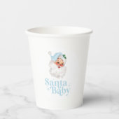 Retro Blue Santa Baby Weihnachtsdusche Pappbecher (Vorderseite)