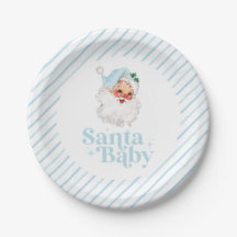 Retro Blue Santa Baby Weihnachtsdusche