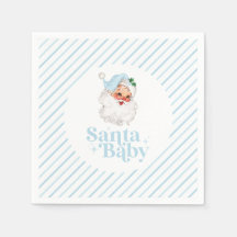 Retro Blue Santa Baby Weihnachtsdusche