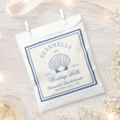 Retro Blue Seashells & Wedding Bells Bachelorette Geschenktütchen (Ausgeschnitten)