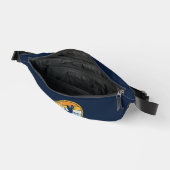 Retro Blue Silhouette Golfer Monogram Bauchtasche (Offen)