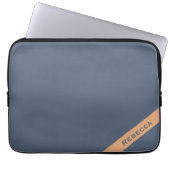 Retro Blue Solid Color Schlicht Personal Laptopschutzhülle (Vorderseite)