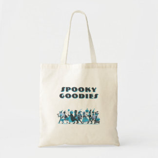 Retro Blue Spooky Goodies Halloween Tragetasche