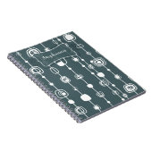 Retro Blue Squares 1950 Spiral Notebook der 70er J Notizblock (Rechte Seite)