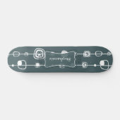 Retro Blue Squares Old School Skateboard der 70er (Horizontal)