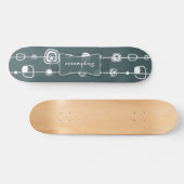 Retro Blue Squares Old School Skateboard der 70er (Horizontal)