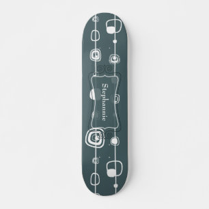 Retro Blue Squares Old School Skateboard der 70er
