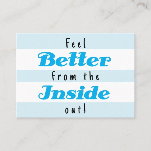 Retro Blue Stripe Nutritionist Health Wellness Visitenkarte (Vorderseite)