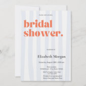 Retro Blue Stripes Einfaches Brautparty Einladung (Vorderseite)