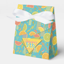 Retro Blue Summer Citrus Fruit Birthday Geschenkschachtel