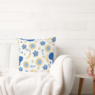 Retro Blue Throw Kissen