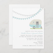 Retro Blue Trailer Hochzeit Einladung (Vorne/Hinten)