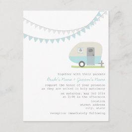 Retro Blue Trailer Hochzeit Einladung