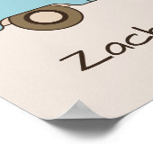 Retro Blue und Cream Van Personalisiert Poster (Ecke)