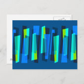 Retro Blue und Green Abstrakt Print Postcard Postkarte (Vorne/Hinten)