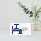 Retro Blue Water Drop Faucet Klempner Visitenkarte (Stehend Vorderseite)