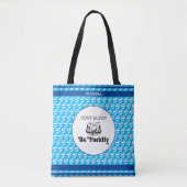 Retro Blue Water Pattern Canoe Otter Personalisier Tasche (Vorderseite)
