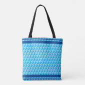 Retro Blue Water Pattern Canoe Otter Personalisier Tasche (Rückseite)