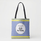 Retro Blue Water Pattern Canoe Otter Personalisier Tasche (Vorderseite)